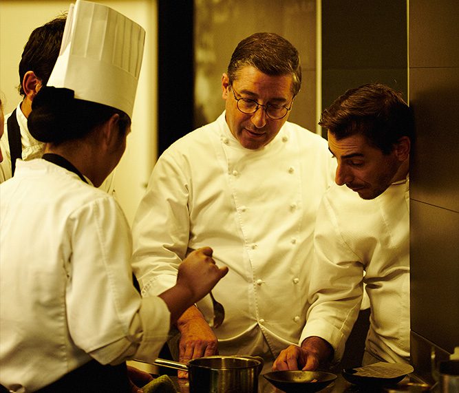 The Roca brothers work in the kitchen of El Celler de Can Roca in Spain.