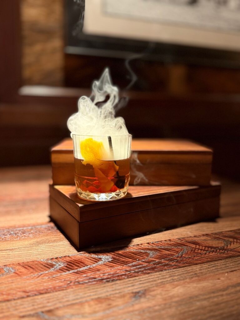 A smoked Old Fashioned captures the spirit of the new Cattlemen’s. (Courtesy)