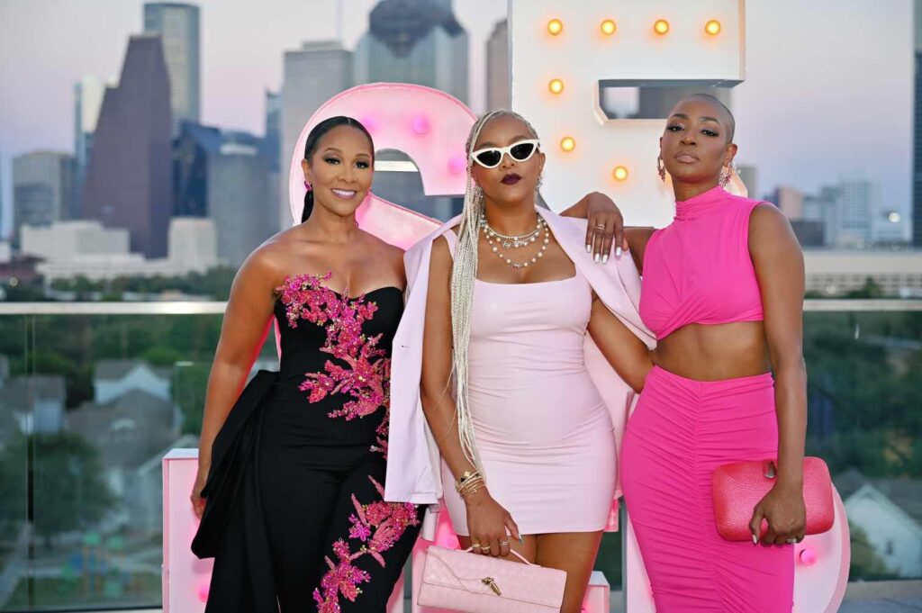 Lyndsey Livingston, LeToya Luckett, Guerdy Abraira at the SurviveHER fifth anniversary celebration. (Photo by TRJ Photography)
