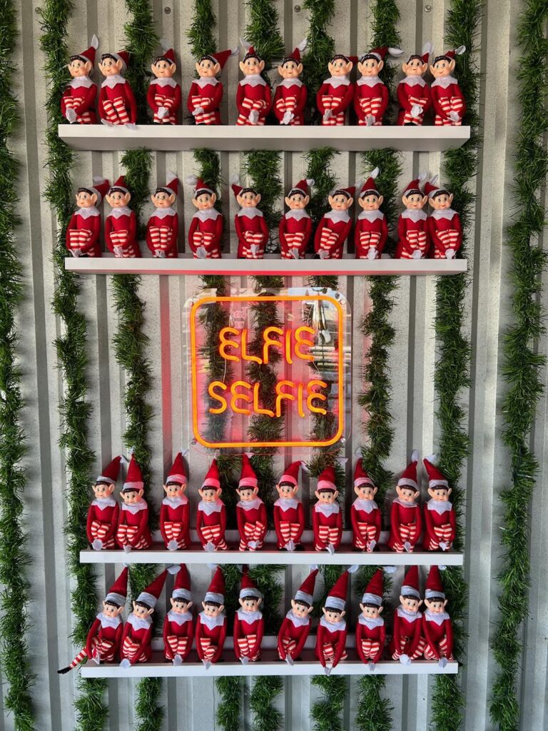 Take an "Elfie Selfie" at Deacon Baldy's this season. (Photo courtesy of Woodlands Style House) 