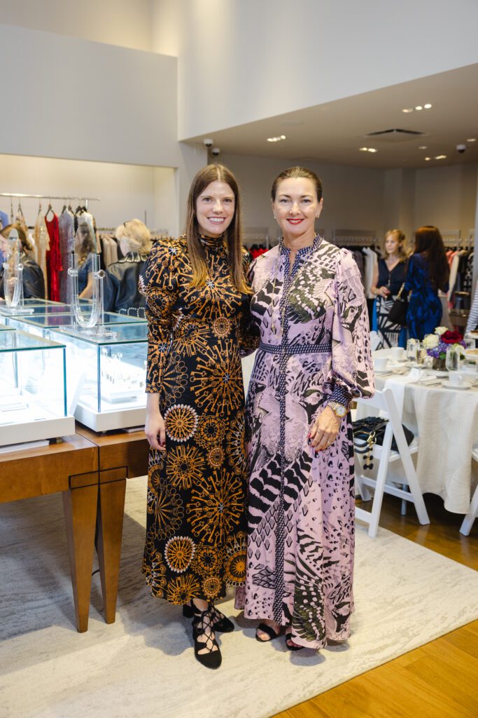 Nicole Dillon Blaylock, Dawn Cornell at the Elizabeth Anthony tea and trunk show with the British designer (Photo by Johnny Than)