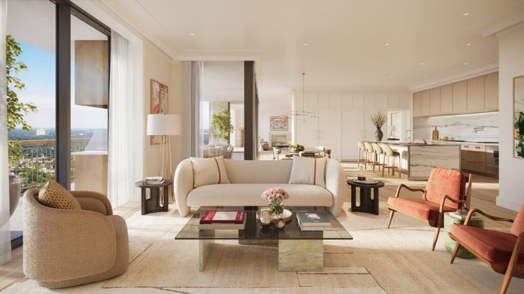 A den as imagined in The Birdsall Residences (Rendering by Dillon Kyle)