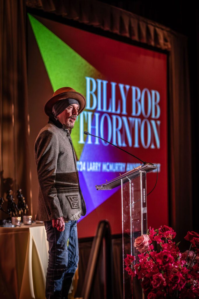 Billy Bob Thornton presented longtime friend Sam Elliott with the Bill Paxton Achievement in Film Award during the Lone Star Film Festival Gala at Bowie House. (Photo by Olaf Growald)
