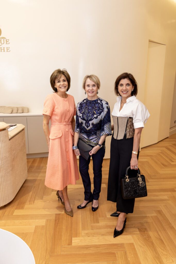 Hallie Vanderhider, Karen Mayell, Stacey Lindseth at the Biologique Recherche intimate lunch (Photo by Johnny Than)
