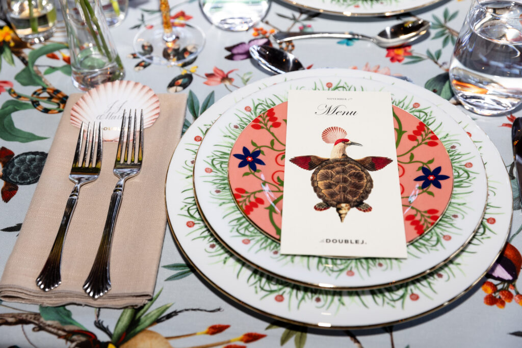 Surrealist artist Val's fantastic creatures adorned the tables (and windows!).  (Photo by Kaitlin Saragusa Kellerman)