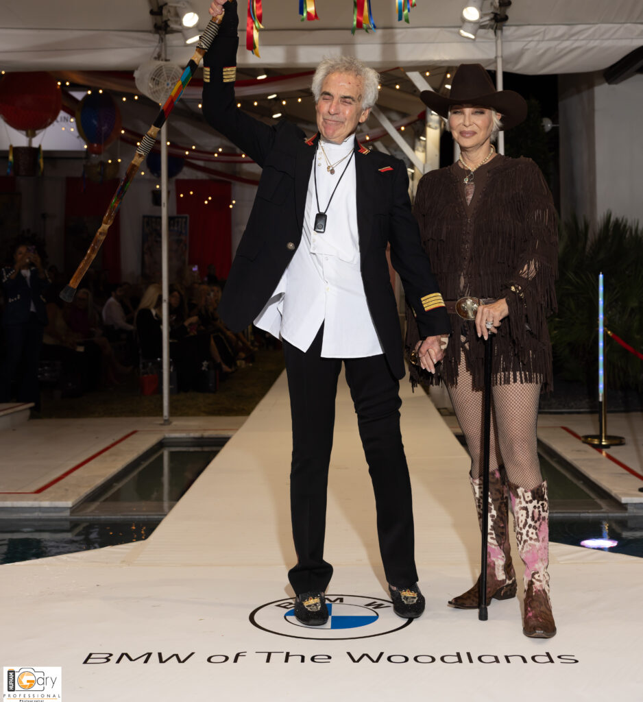 Fashion icon designer Donald Pliner and his wife Lisa at Fashion Woodlands. (Photo courtesy of Gary Hufham)