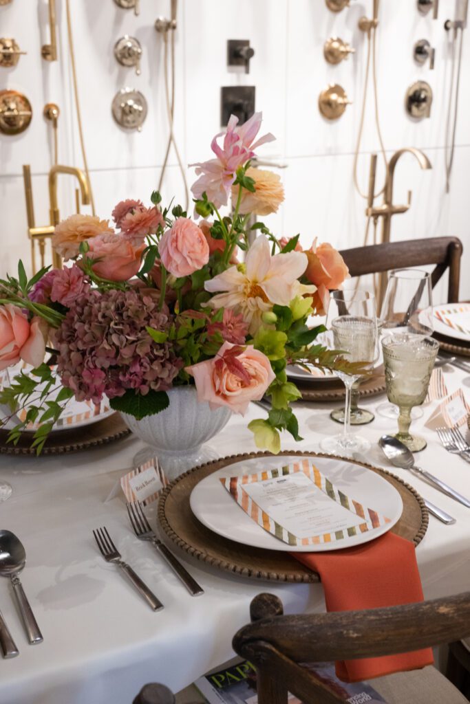 45 distinguished guests joined PaperCity and Kohler for a seated lunch featuring an intimate conversation with interior designer, stylist, and OG design blogger Emily Henderson. (Photo by George Fiala)