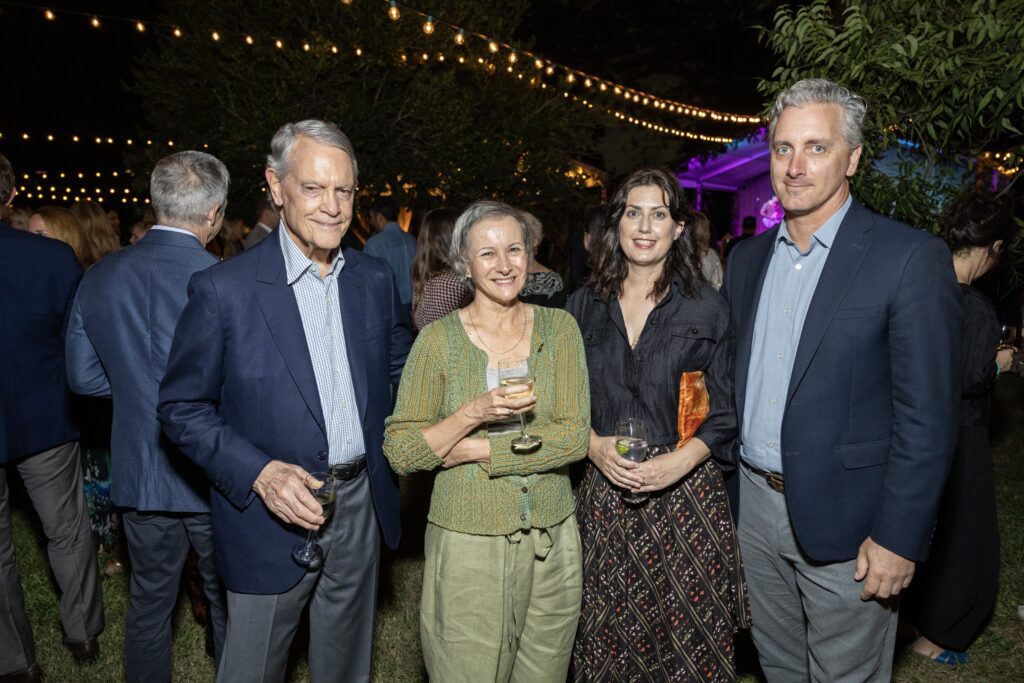 Bill Stewart and Johanna Brassert, Marie Venner and Paul Davis at the Menil Collection's Party in the Park (Photo by Jenny Antill Clifton)