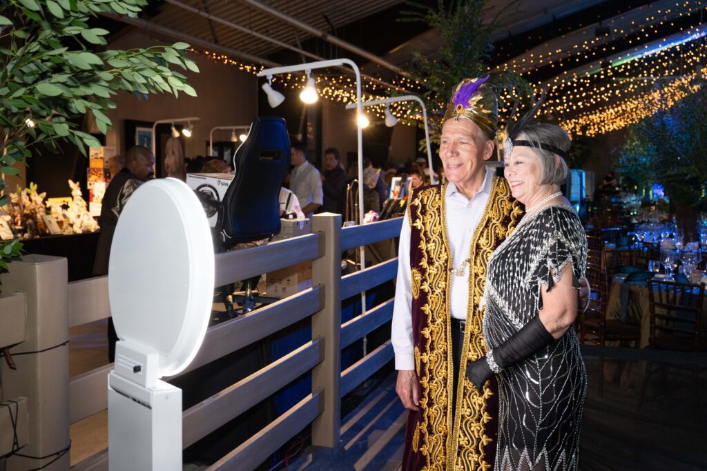 Carlos & Kandice Longoria meeting horses at Houston SPCA's 5th Annual Howl-O-Ween Ball  (Photo by Wilson Parrish)