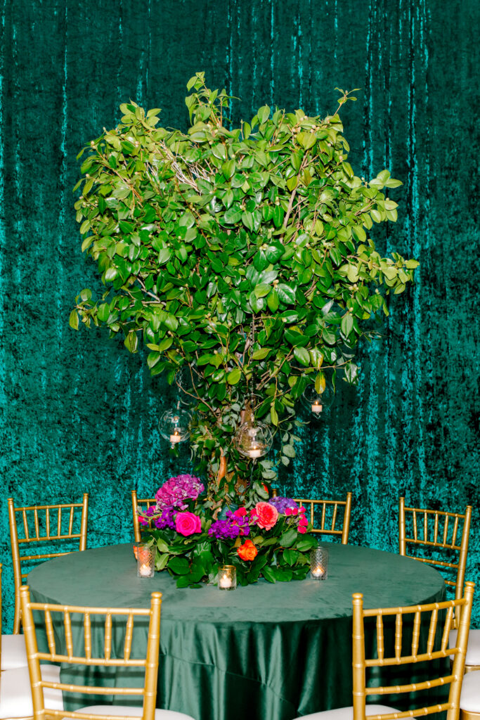 Striking centerpieces adorned the tables. (Photo by Canon Sawyer, Canon Elizabeth Photography)