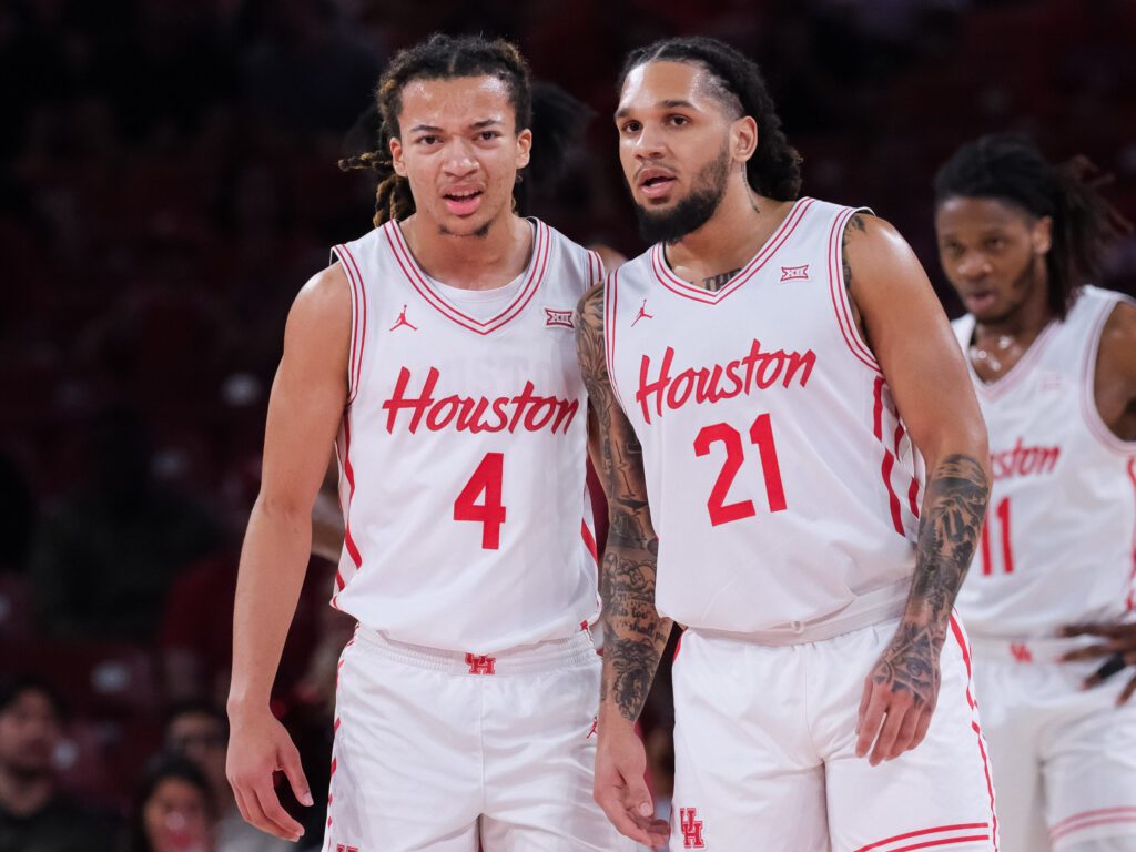 University of Houston guards Kingston Flemings and Emanuel Sharp are working together. (Photo by F. Carter Smith)