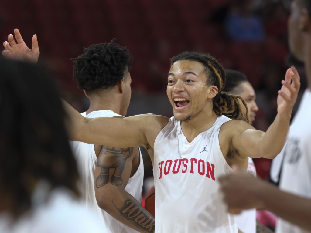 University of Houston freshman point guard Kingston Flemings is full of enthusiasm. (Photo by F. Carter Smith)