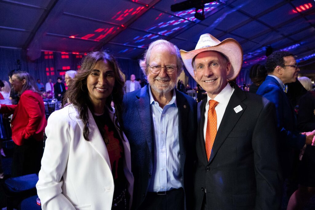 Dr. Pam Sharma, Dr.Jim Allison, Dr. Peter Pisters at the public launch of the MD Anderson Cancer Center $2.5 billion capital campaign  (Photo by Michelle Watson, CatchlightGroup.com)