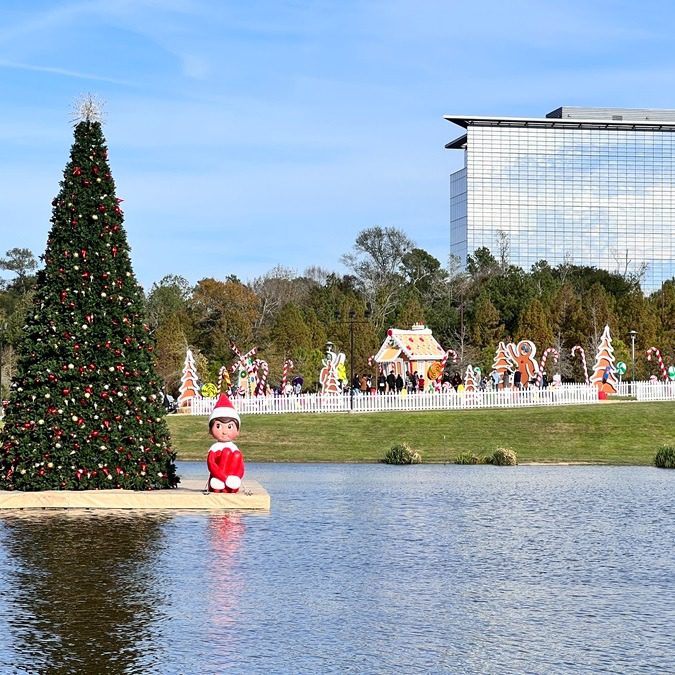 Take a stroll through the Gingerbread Village at City Place.
