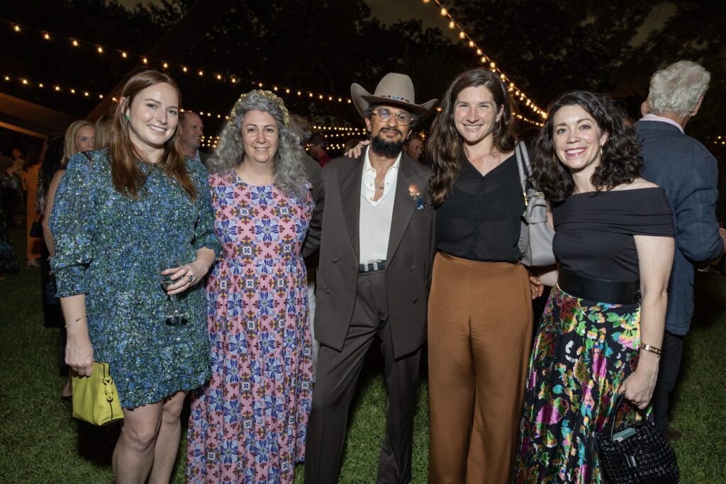 Hallie Wimberly, Anne Bellows, Raj Natarajan and Kelly Montana, Katie McNearney at the Menil Collection's Party in the Park (Photo by Jenny Antill Clifton)