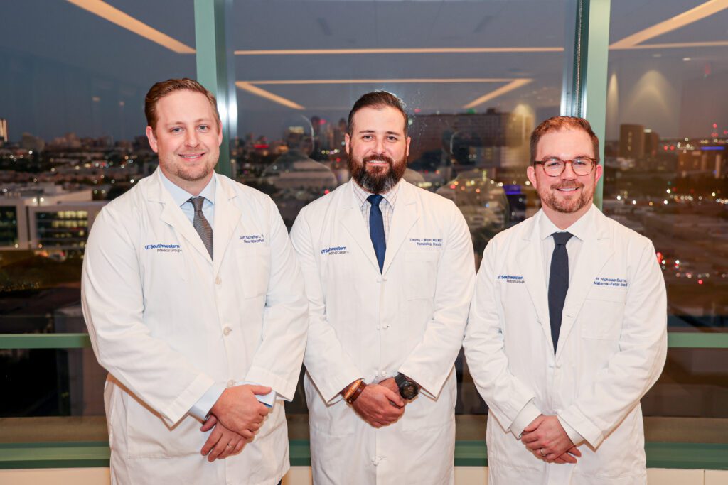 Jeff Schaffert, Ph.D., Timothy J. Brown, M.D., R. Nicholas Burns, M.D. (Photo by Ren Morrison)