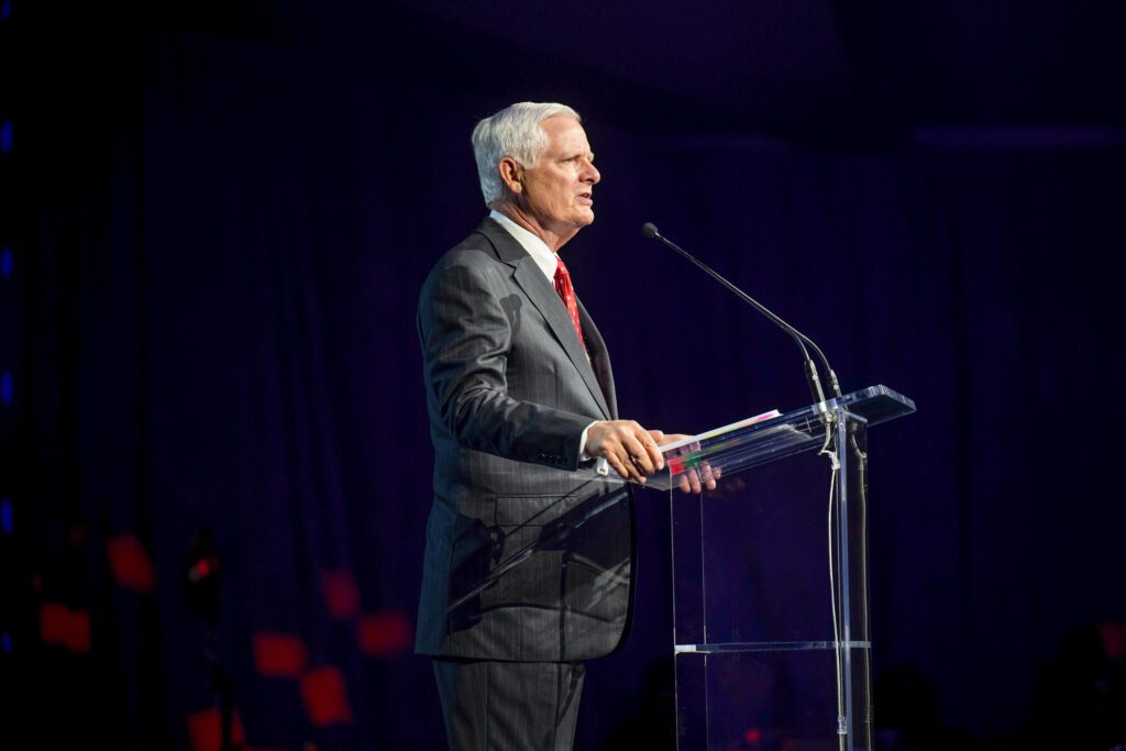 Jim Gallogly at the public launch of the MD Anderson Cancer Center $2.5 billion capital campaign  (Photo by Michelle Watson, CatchlightGroup.com)