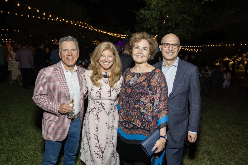 Jonathan Cox and Margaret Vaughan Cox, Rebecca Rabinow and Matthew Ringel at the Menil Collection's Party in the Park (Photo by Jenny Antill Clifton)