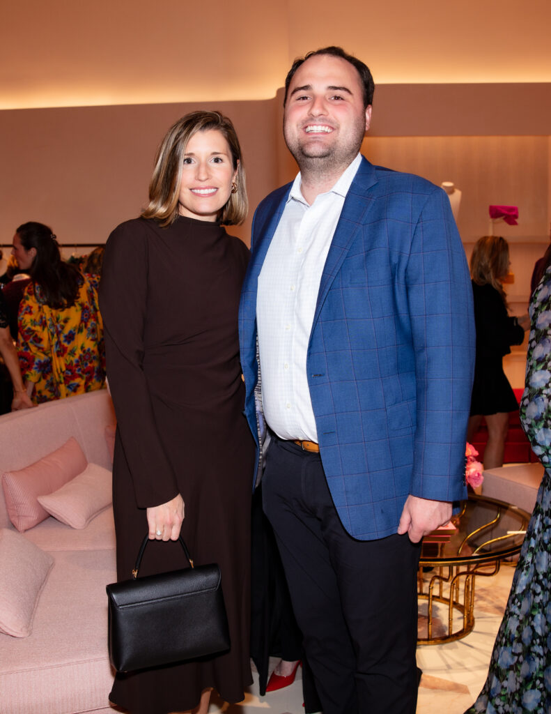 Katelyn Gosslee, Robert Bernard at the opening celebration of the Carolina Herrera boutique in River Oaks District  (Photo by Nina Hernandez)