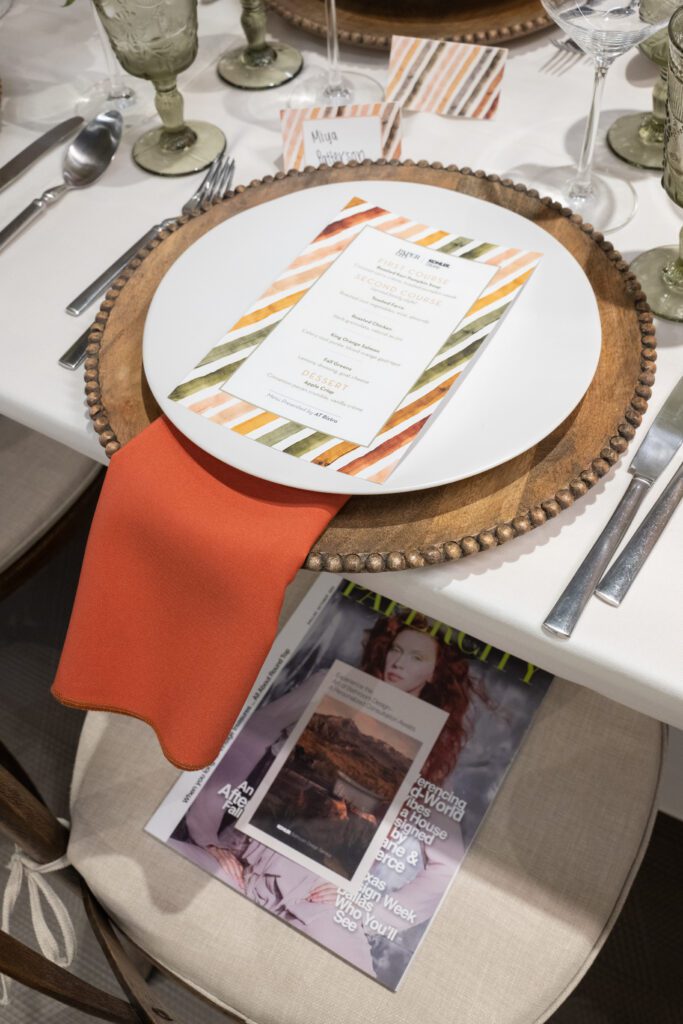 The tablescape at the lunch hosted by Kohler and PaperCity. (Photo by George Fiala)