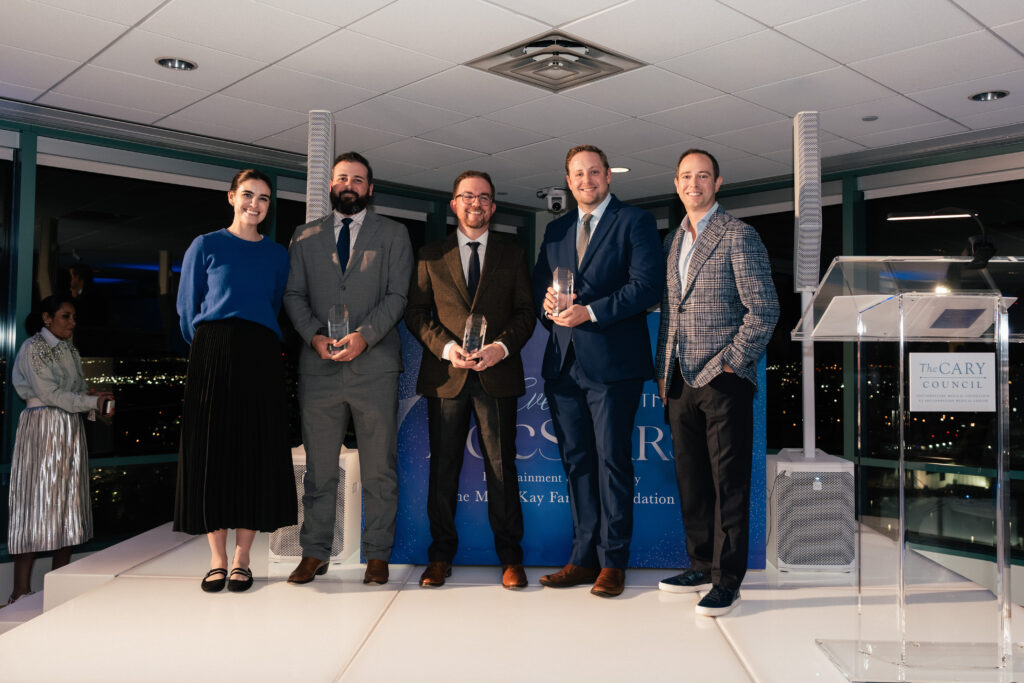 Lili Clark (Steeing Committee, The Cary Council), Timothy J. Brown, M.D., R. Nicholas Burns, M.D., Jeff Schaffert, Ph.D. (Photo by Jay Simon)