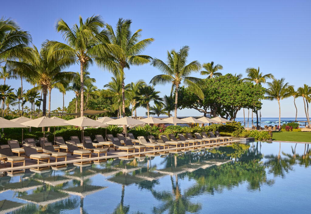CanoeHouse oceanfront dining, three distinct pools, a signature spa and wellness haven, and Kainalu Ocean Sports program all decorate the property. 