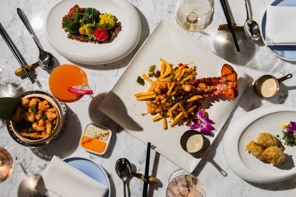 Helming the open-style kitchen is Chinese-born executive chef Jordan He, who was lured to Houston from his previous post at Wynn Las Vegas. (Photo by Becca Wright)