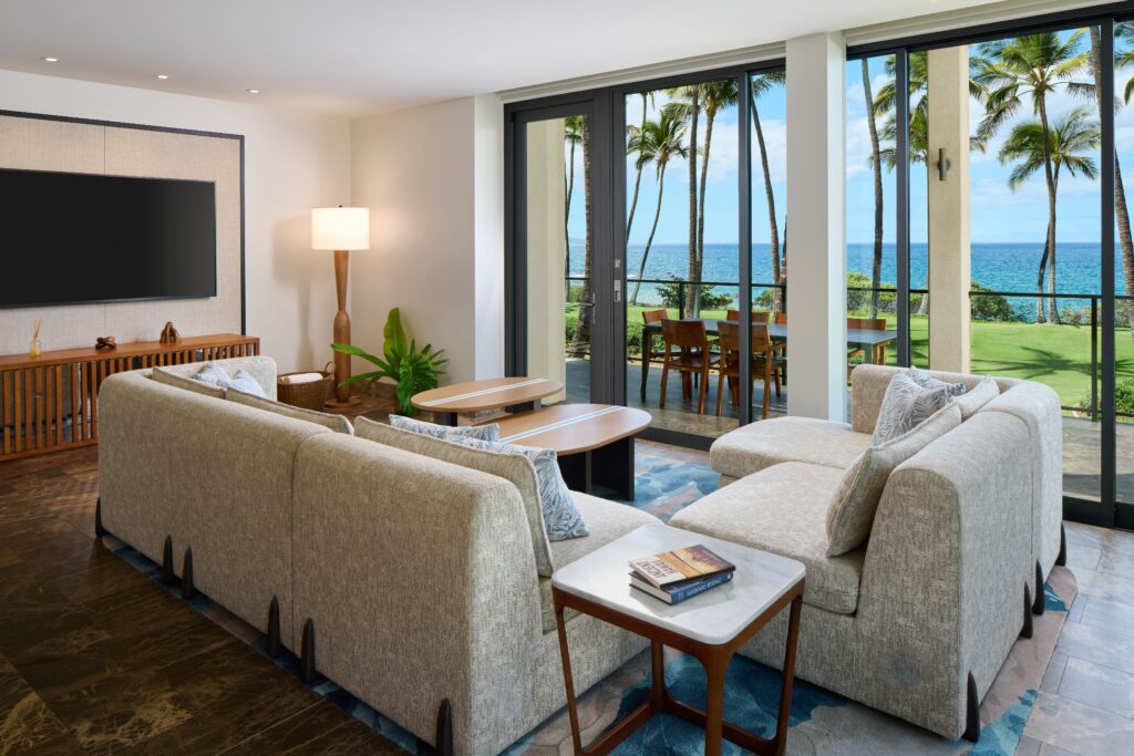 Makai Oceanfront Two Bedroom Living Area (Photo by Andaz Maui)