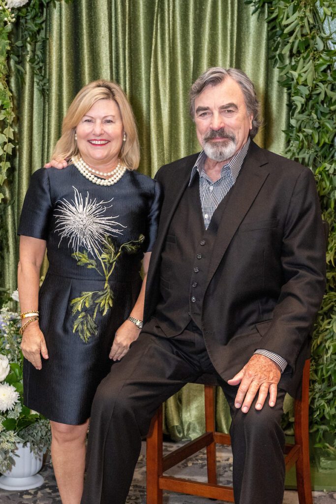 Maureen Hidgon, Tom Selleck at the Barbara Bush Houston Literacy Foundation’s Power of Literacy Luncheon. (Photo by Jacob Power)