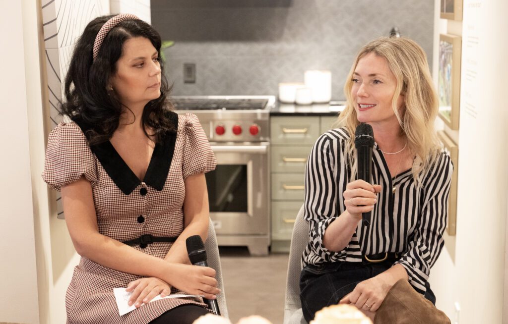 Melissa Smrekar moderated the conversation with Emily Henderson. (Photo by George Fiala)