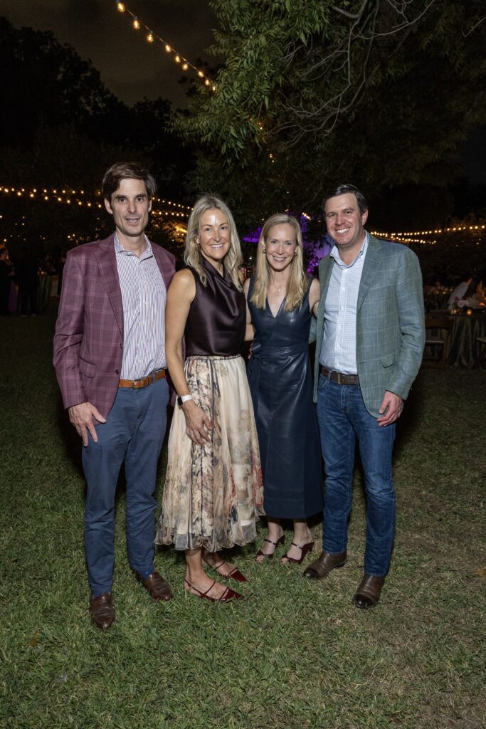 Oliver and Melissa Tuckerman, Margot and Zach Davis  at the Menil Collection's Party in the Park (Photo by Jenny Antill Clifton)