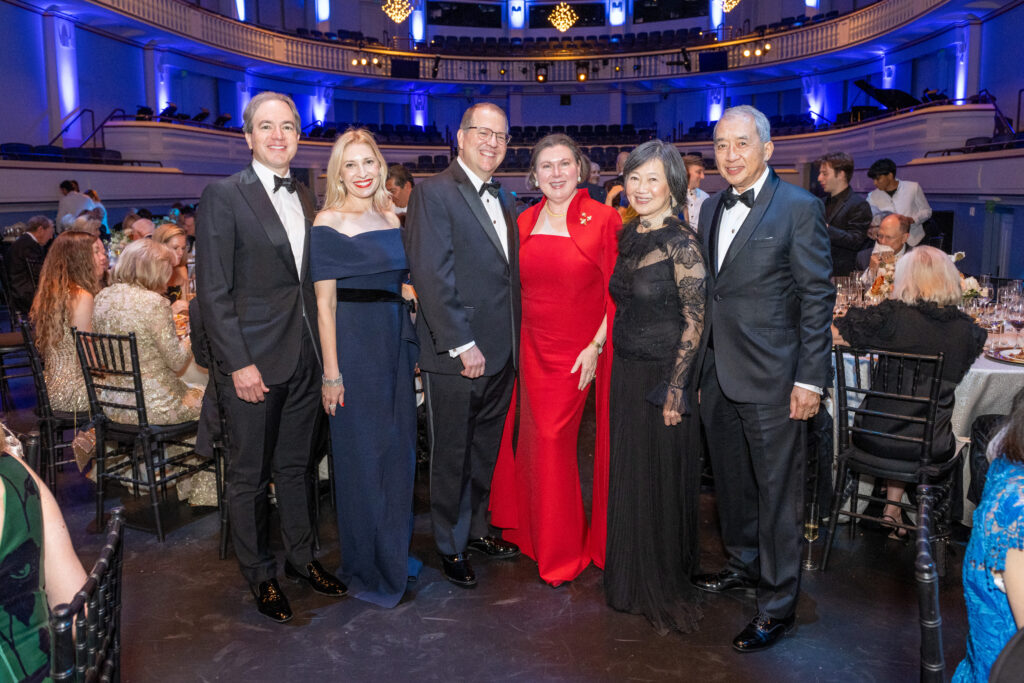 Danny & Isabel David, Jim Jordan &, Shawn Stephens, Anne & Albert Chao at Rice University's Shepherd School of Music 50th anniversary gala (Photo by Wilson Parish)