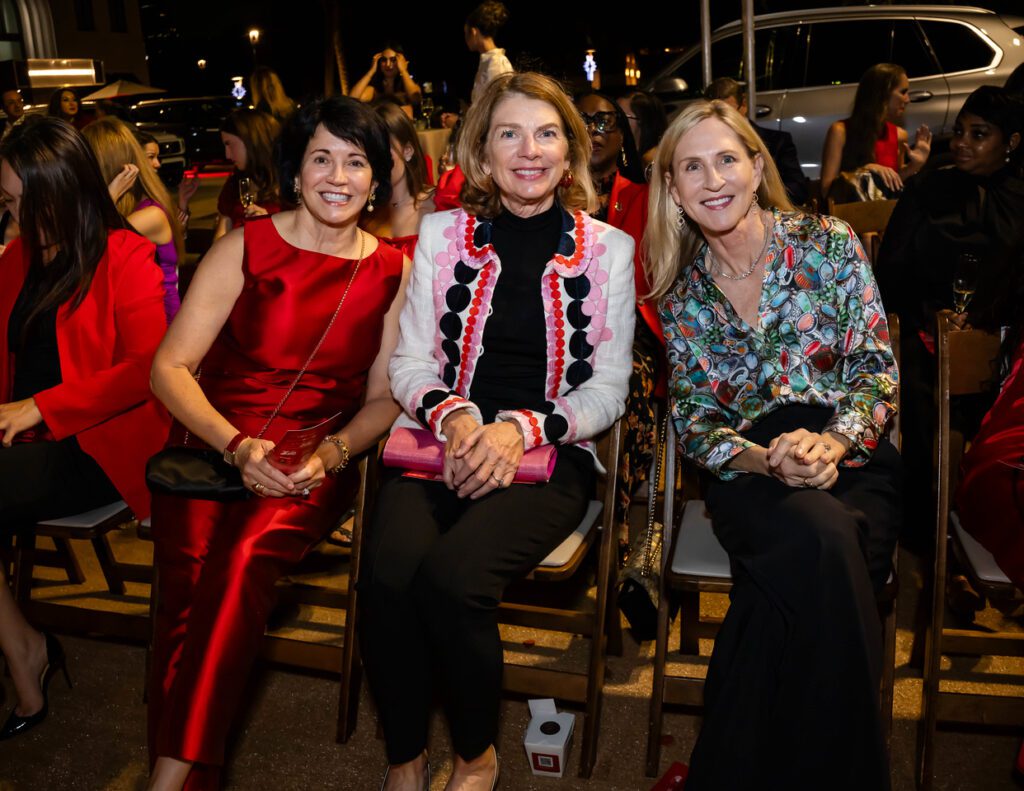 Sheri Reymond, Laurie Lasher, Shanda Mandell at the Elizabeth Anthony 'Go Red for Women' fashion event (Photo by (Photography by Christina Griffin, WDR Imagery))