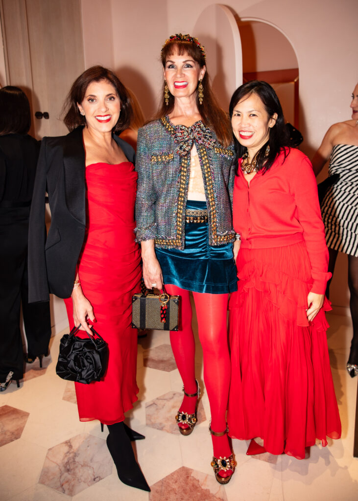 Stacey Lindseth, Beth Muecke, Annie Ng at the opening celebration of the Carolina Herrera boutique in River Oaks District  (Photo by Nina Hernandez)