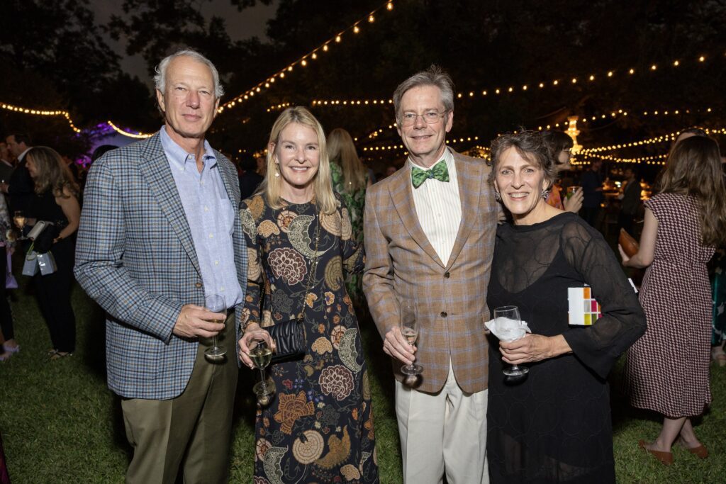 Stephen Brollier and Anne Hamman, Chris Johns-Krull, Page Kempner at the Menil Collection's Party in the Park (Photo by Jenny Antill Clifton)