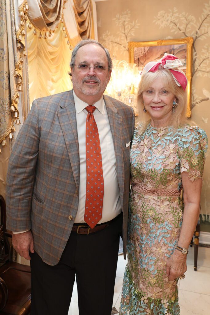 Jim Adams, Astrid Van Dyke at the Houston Symphony garden tea party (Photo by Priscilla Dickson)