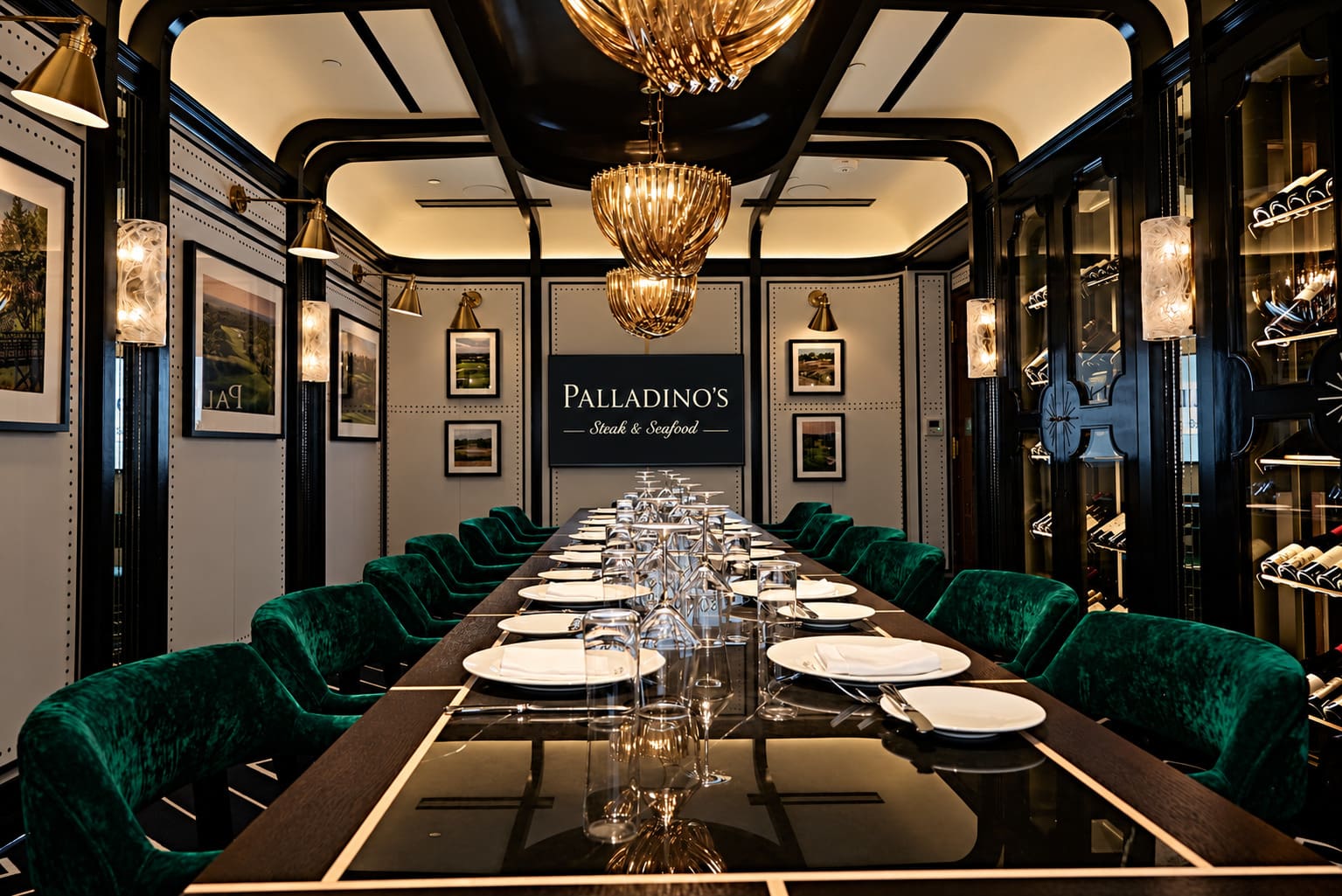 At Palladino's, The National is an intimate private dining room named for Dallas National Golf Club, where Palladino is a member.