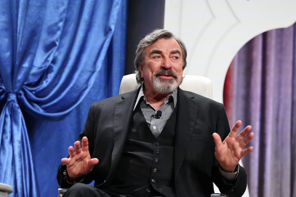 Actor, author and '80s heartthrob Tom Selleck on stage the Post Oak Hotel for the Foundation’s Power of Literacy Luncheon. (Photo by Priscilla Dickson)