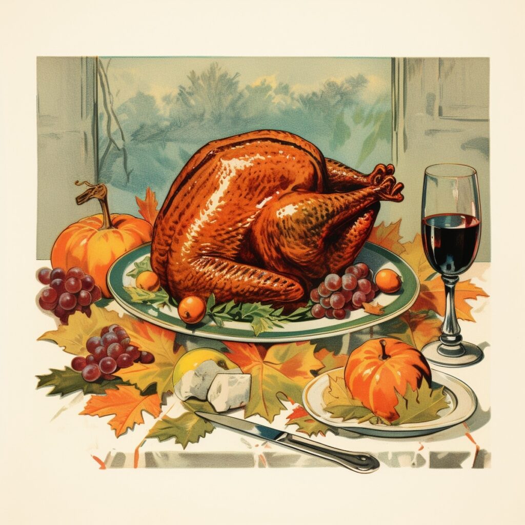 A glass of beaujolais is always good to see on Thanksgiving.