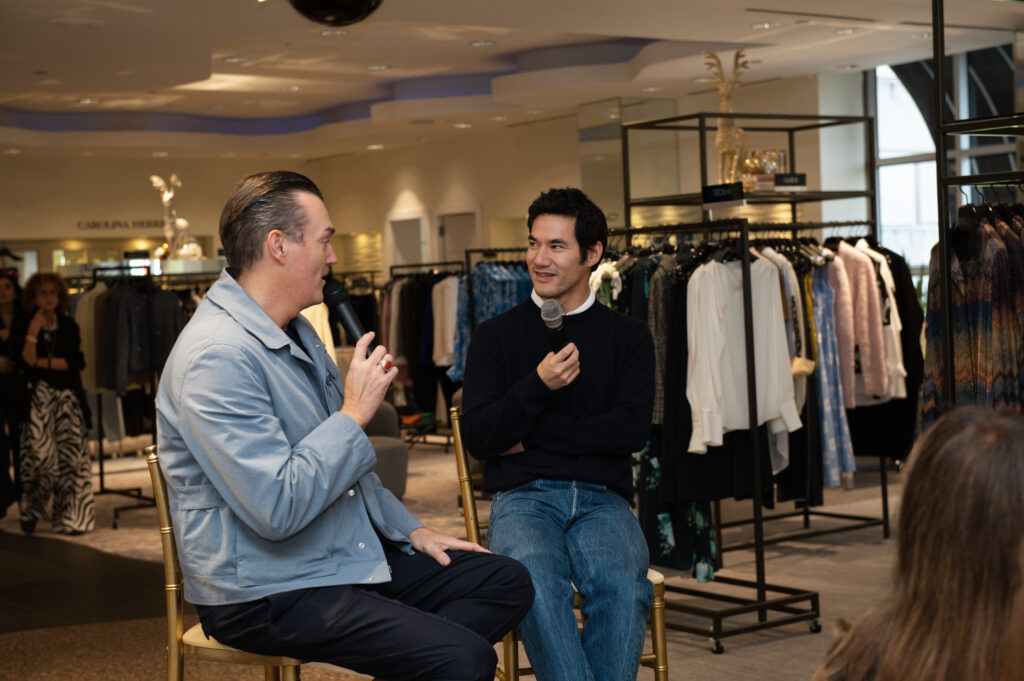 Chuck Steelman and Joseph Altuzarra during the fashion presentation.  (Photo by Tamytha Cameron)