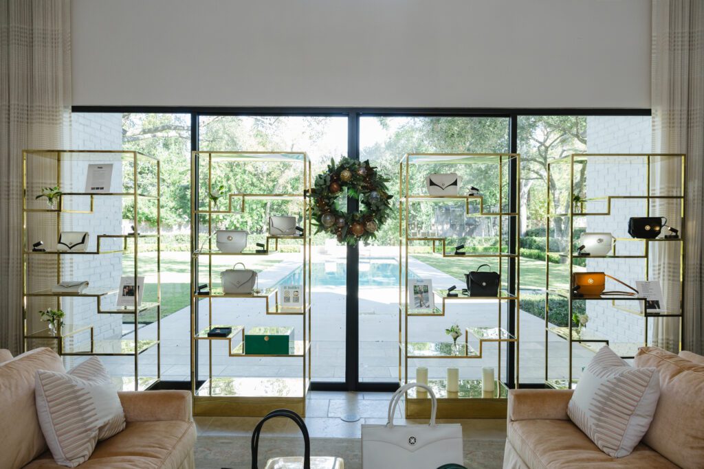 11 Juillet luxe handbags on display at the pop-up benefiting the Houston Symphony (Photo by Johnny Than)