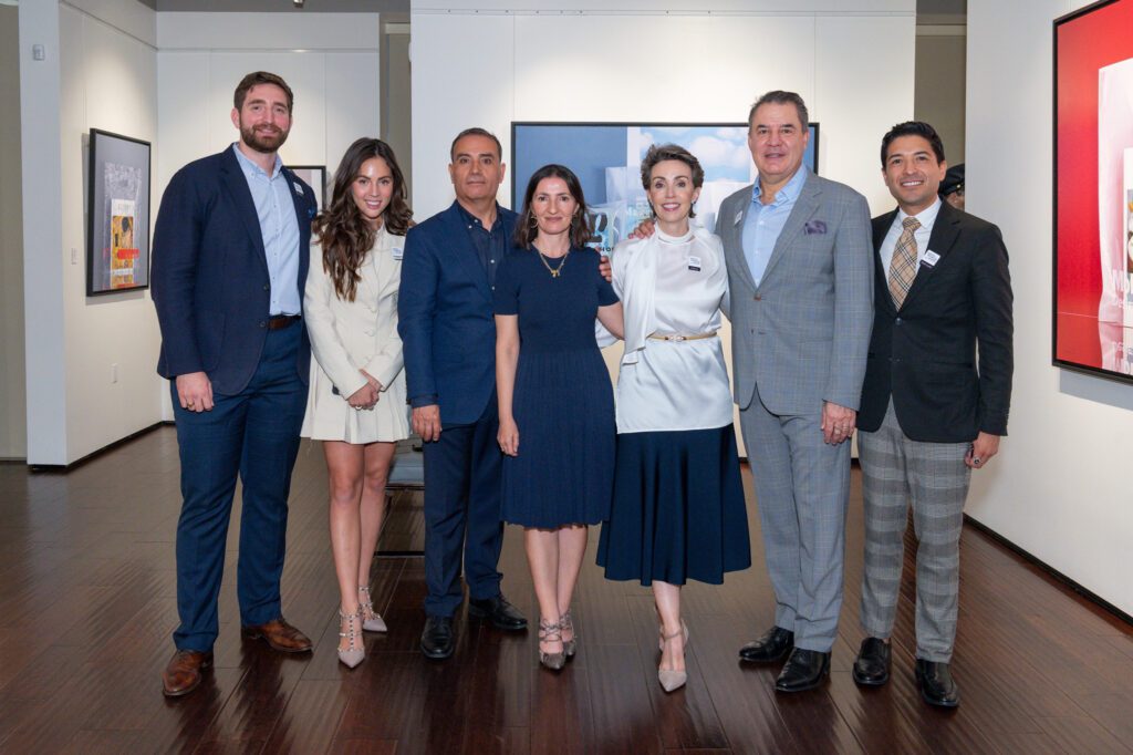 Art of the World Gallery team with owners Liliana Molina and Mauricio Vallejo, Mr. and Mrs. Carlos Vega Faùndez at ISHIDA celebration at Art of the World Gallery  (Photo by Paul R. Davis)