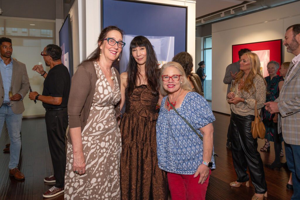 Carol M. Lewis, Brett Ishida, Shannon Seymour at ISHIDA celebration at Art of the World Gallery  (Photo by Paul R. Davis)