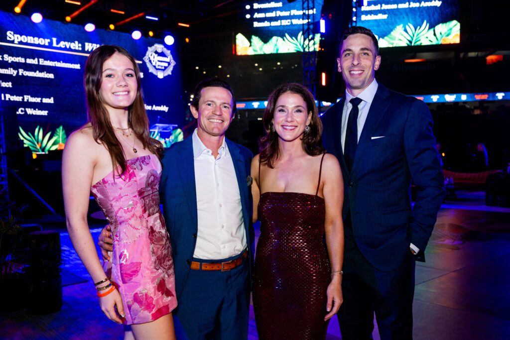 Emma Thompson, Garrett & Krystal Thompson, former Astros catcher Jason Castro at the 'Diamond Dreams' gala (Photo courtesy of Houston Astros)