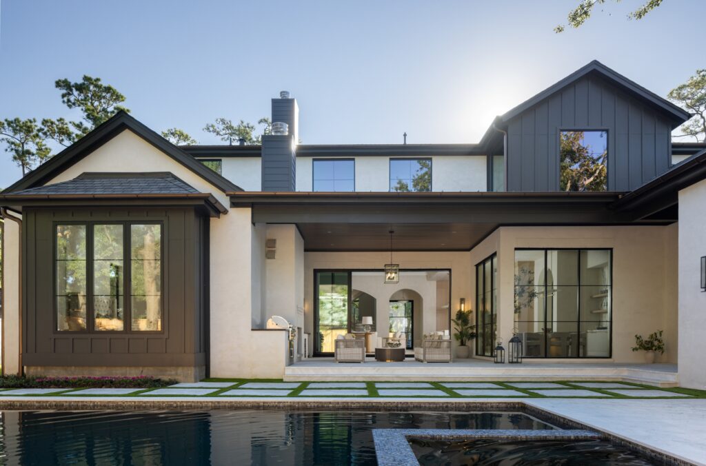 The stunning re-imagining of 11606 Blalock Lane included adding a pool and outdoor living area. (Photo by Laurie Perez)