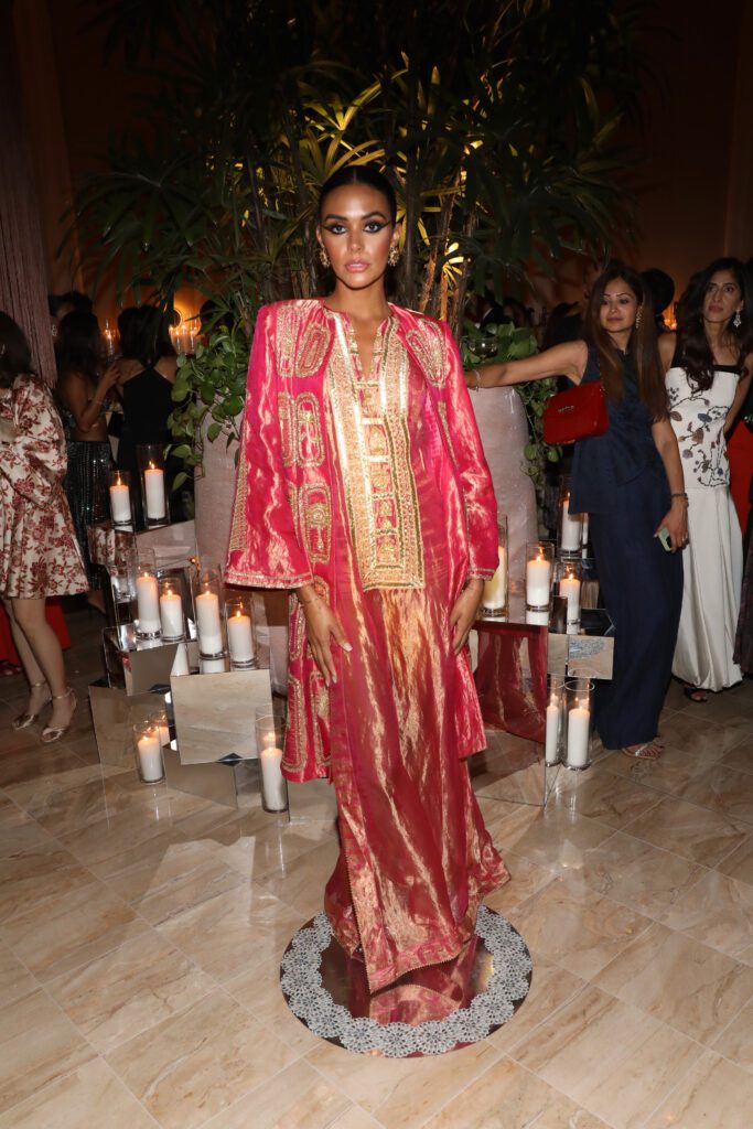 A model walks for House of Masaba at Art From The Eye of India at Miami Art Week at The Shelborne by Proper