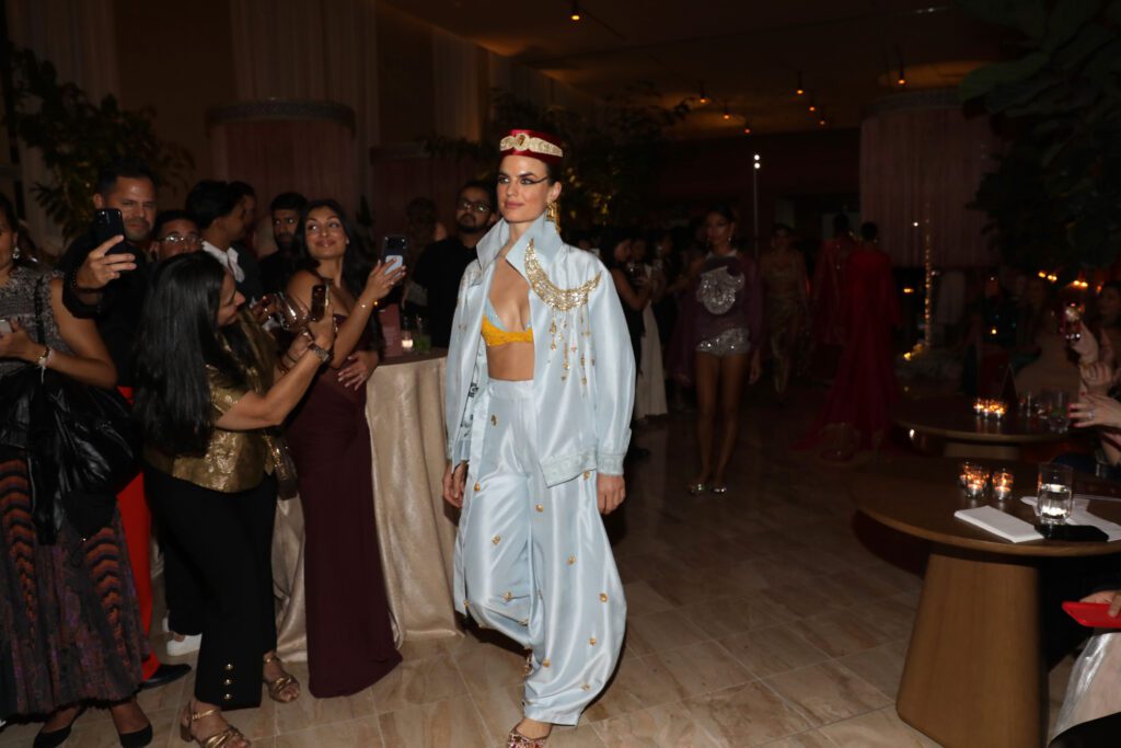 Models walk for House of Masaba at Art From The Eye of India at Miami Art Week at The Shelborne by Proper