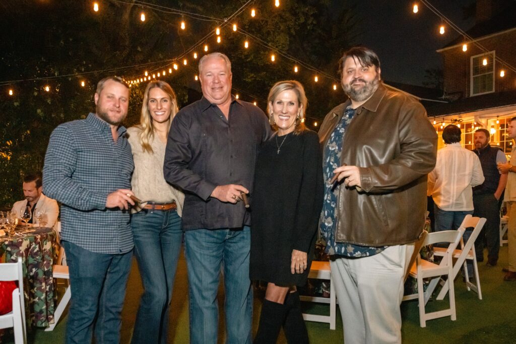 Alan & Lacey Thibodeaux, Lee & Seliece Womble, Steve Angstmann at The Houstonian Cigarros y Smoke dinner.