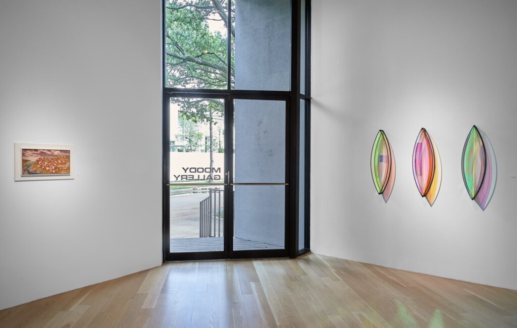 Artwork installed for “50th Anniversary Exhibition, Part II” at Moody Gallery. (Photo courtesy Moody Gallery)