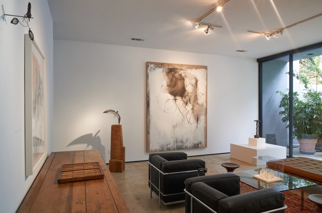 Works from “50th Anniversary Exhibition, Part II” installed at Moody Gallery. (Photo courtesy Moody Gallery)